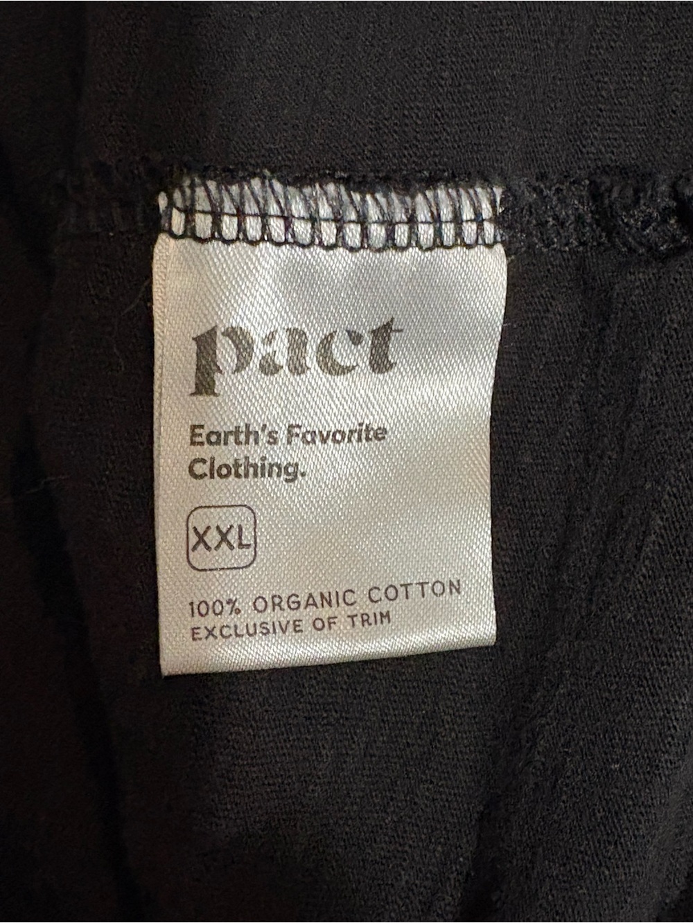 Pact Size XXL Black Relaxed Slub Henley Dress 100% Organic Cotton Knee Pockets - Picture 9 of 12